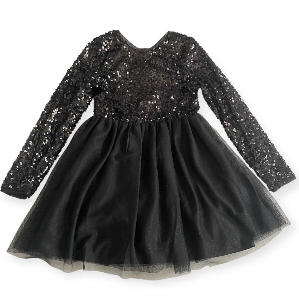 Cat & Jack Sequin Tulle Long Sleeve Sparkle Party Princess Dress Girls 8 medium